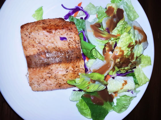 Spicy Oven Roasted Salmon Salad