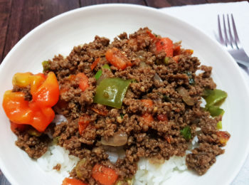 Spicy Ground beef with white rice